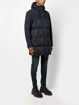 Пуховик с капюшоном Herno, синий