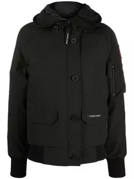 Пуховик с капюшоном и нашивкой-логотипом Canada Goose, черный