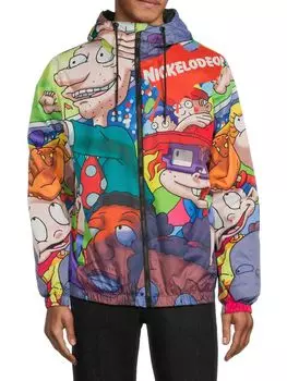 Пуховик с капюшоном и принтом Members Only, цвет Red Multi