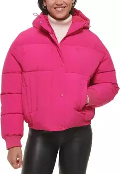 Пуховик с капюшоном и тонкой талией Levi's, цвет Berry