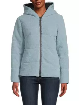 Пуховик с капюшоном из искусственного меха Nvlt, цвет Ice Blue