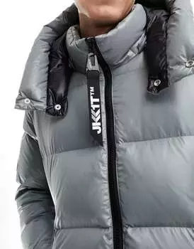 Пуховик с капюшоном JACK1T EZ темно-серого и ярко-оранжевого цветов