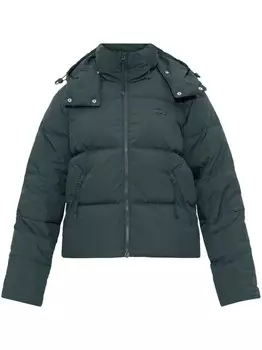 Пуховик с капюшоном Lacoste, зеленый