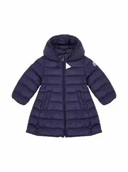 Пуховик с капюшоном Moncler, тёмно-синий