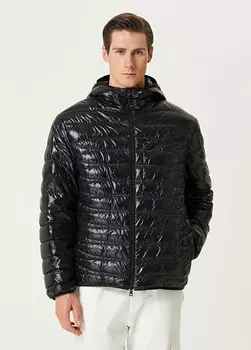 Пуховик с капюшоном Moncler, черный