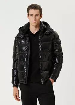 Пуховик с капюшоном Moncler, черный