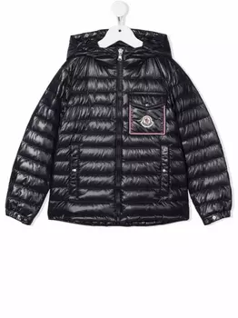 Пуховик с капюшоном Moncler Enfant, синий