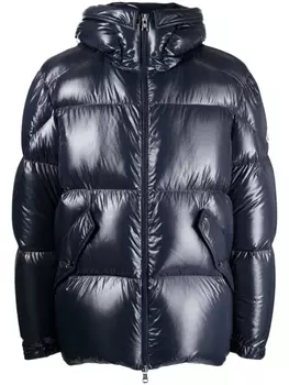 Пуховик с капюшоном Moncler, синий
