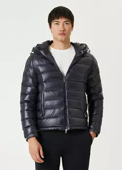 Пуховик с капюшоном Moncler, синий