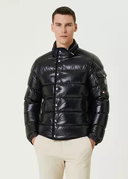 Пуховик с капюшоном Moncler, синий