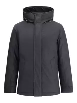 Пуховик с капюшоном на завязках WOOLRICH, черный