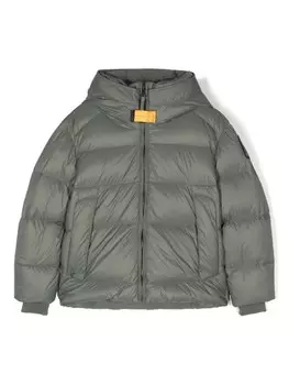 Пуховик с капюшоном Parajumpers Kids, зеленый