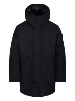 Пуховик с капюшоном Stone Island, черный