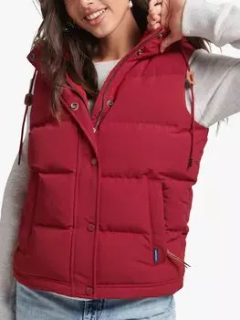 Пуховик с капюшоном Superdry Everest, красный