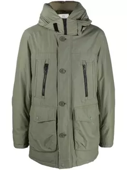 Пуховик с капюшоном Woolrich, зеленый