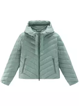 Пуховик с капюшоном WOOLRICH, зеленый