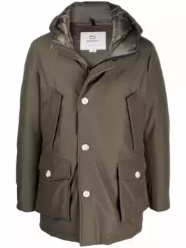Пуховик с капюшоном WOOLRICH, зеленый