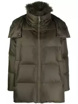 Пуховик с капюшоном YVES SALOMON, зеленый