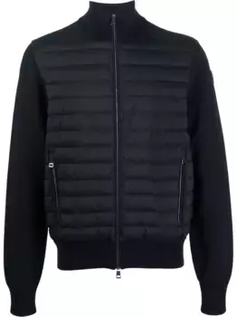 Пуховик с контрастными рукавами MONCLER, синий