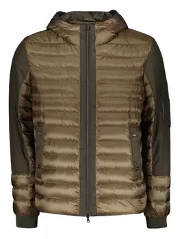 Пуховик с контрастными вставками Herno, зеленый