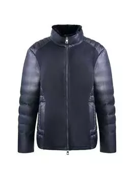 Пуховик с кожаной отделкой из овчины Made For Generations Wolfie Furs, цвет True Black