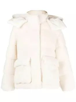 Пуховик с логотипом Arrows Off-White, бежевый
