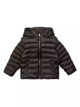 Пуховик с логотипом Balmain Kids, черный