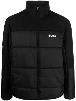 Пуховик с логотипом BOSS, черный