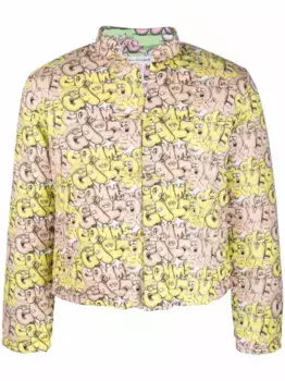 Пуховик с логотипом Comme Des Garons Shirt, желтый