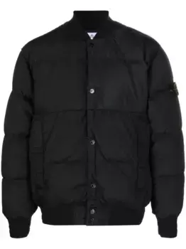 Пуховик с логотипом Compass Stone Island, черный