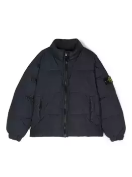 Пуховик с логотипом Compass Stone Island Junior, синий