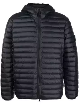 Пуховик с логотипом Compass Stone Island, синий