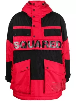 Пуховик с логотипом Dsquared2, красный