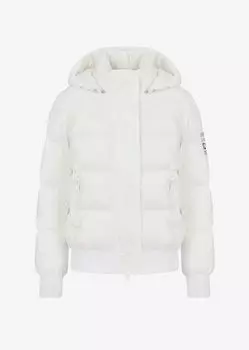 Пуховик с логотипом Icon Armani Exchange, белый