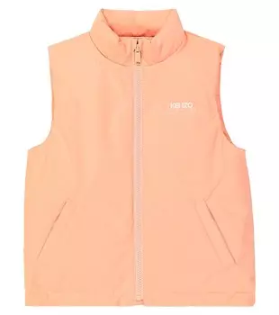 Пуховик с логотипом Kenzo, розовый