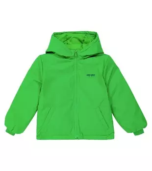 Пуховик с логотипом Kenzo, зеленый