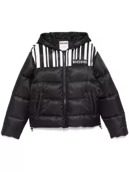 Пуховик с логотипом Moschino, черный