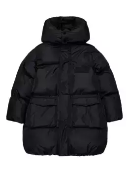 Пуховик с логотипом Numbers MM6 Maison Margiela Kids, черный