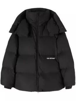Пуховик с логотипом OFF-WHITE, черный