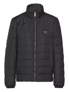 Пуховик с логотипом Prada, черный