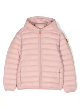 Пуховик с логотипом Save The Duck Kids, розовый