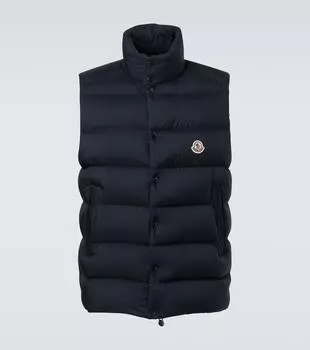 Пуховик с логотипом внизу Moncler, Obsidian Blue