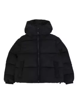 Пуховик с монограммой MSGM Kids, черный