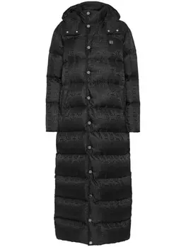 Пуховик с монограммой Philipp Plein, черный