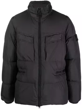 Пуховик с нашивкой Compass Stone Island, черный