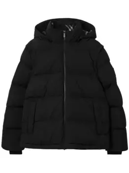 Пуховик с нашивкой-логотипом BURBERRY, черный
