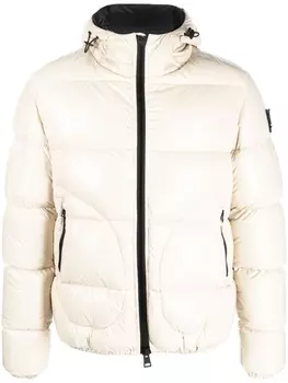 Пуховик с нашивкой-логотипом Herno, бежевый