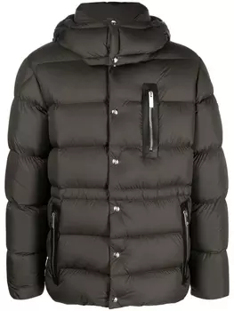 Пуховик с нашивкой-логотипом Moncler, зеленый