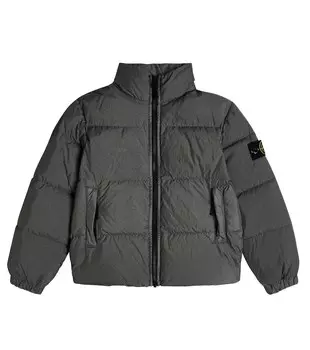 Пуховик с нашивкой-логотипом Stone Island Junior, синий
