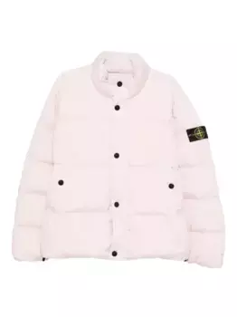Пуховик с нашивкой-логотипом Stone Island, розовый
